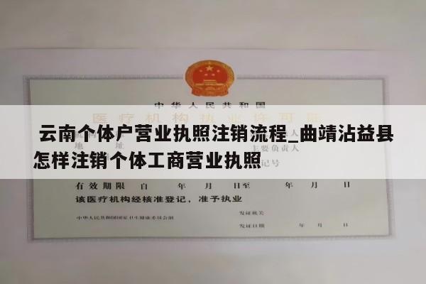 云南个体户营业执照注销流程_曲靖沾益县怎样注销个体工商营业执照