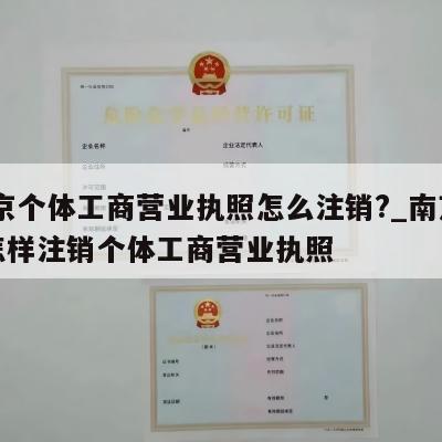 南京个体工商营业执照怎么注销?_南京农业怎样注销个体工商营业执照