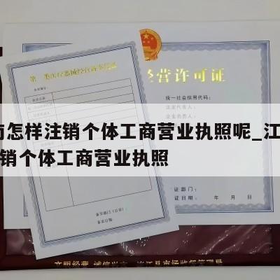  江南怎样注销个体工商营业执照呢_江南怎样注销个体工商营业执照