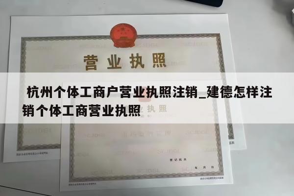  杭州个体工商户营业执照注销_建德怎样注销个体工商营业执照