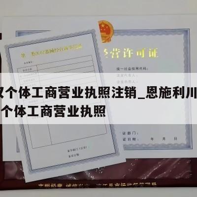  武汉个体工商营业执照注销_恩施利川怎样注销个体工商营业执照