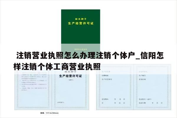  注销营业执照怎么办理注销个体户_信阳怎样注销个体工商营业执照