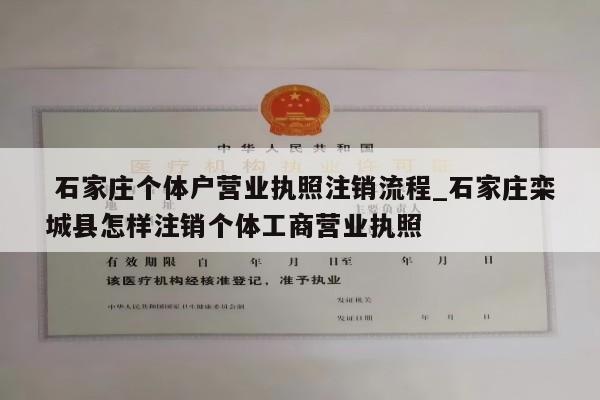  石家庄个体户营业执照注销流程_石家庄栾城县怎样注销个体工商营业执照