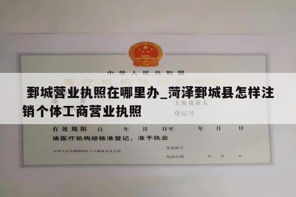  鄄城营业执照在哪里办_菏泽鄄城县怎样注销个体工商营业执照