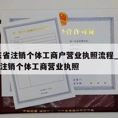  广东省注销个体工商户营业执照流程_肇庆怎样注销个体工商营业执照