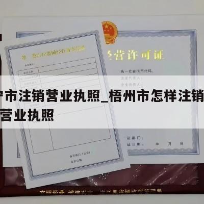  南宁市注销营业执照_梧州市怎样注销个体工商营业执照