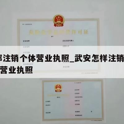  燕郊注销个体营业执照_武安怎样注销个体工商营业执照