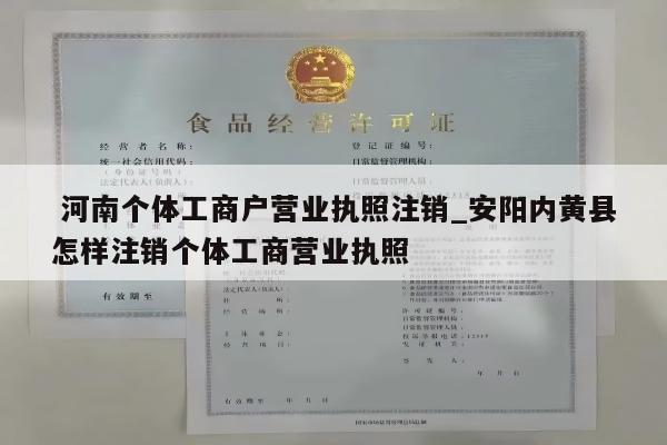  河南个体工商户营业执照注销_安阳内黄县怎样注销个体工商营业执照