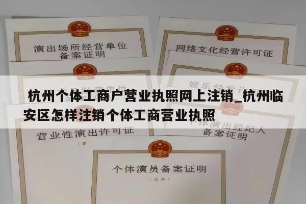  杭州个体工商户营业执照网上注销_杭州临安区怎样注销个体工商营业执照
