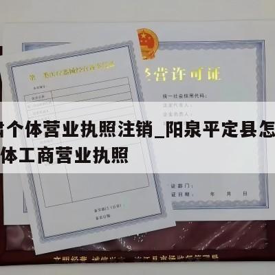  甘肃个体营业执照注销_阳泉平定县怎样注销个体工商营业执照
