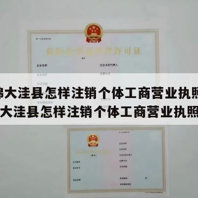  盘锦大洼县怎样注销个体工商营业执照呢_盘锦大洼县怎样注销个体工商营业执照