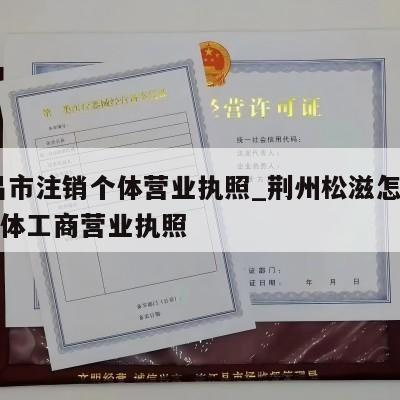  宜昌市注销个体营业执照_荆州松滋怎样注销个体工商营业执照