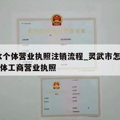  天水个体营业执照注销流程_灵武市怎样注销个体工商营业执照