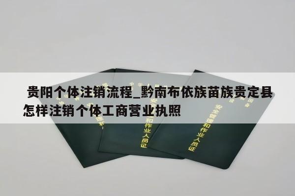  贵阳个体注销流程_黔南布依族苗族贵定县怎样注销个体工商营业执照