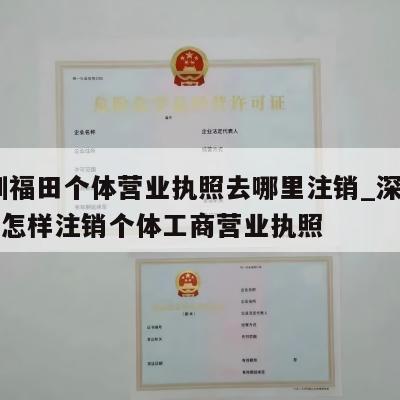 深圳福田个体营业执照去哪里注销_深圳福田区怎样注销个体工商营业执照