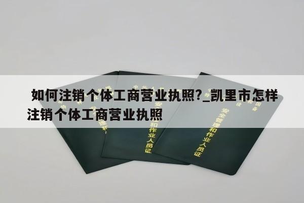  如何注销个体工商营业执照?_凯里市怎样注销个体工商营业执照