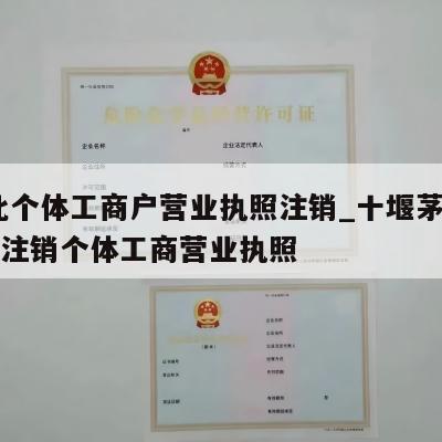  湖北个体工商户营业执照注销_十堰茅箭区怎样注销个体工商营业执照
