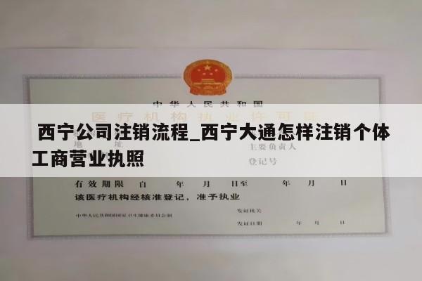  西宁公司注销流程_西宁大通怎样注销个体工商营业执照