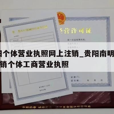  贵阳个体营业执照网上注销_贵阳南明区怎样注销个体工商营业执照