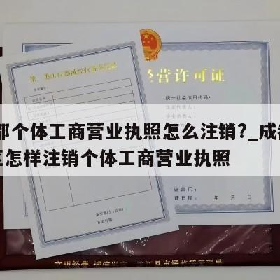  成都个体工商营业执照怎么注销?_成都双流区怎样注销个体工商营业执照