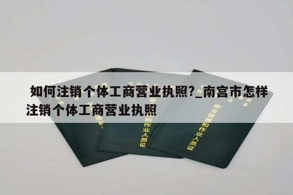  如何注销个体工商营业执照?_南宫市怎样注销个体工商营业执照