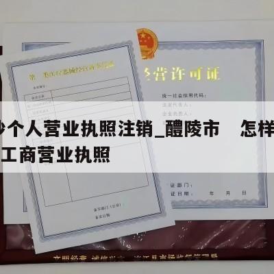  长沙个人营业执照注销_醴陵市　怎样注销个体工商营业执照