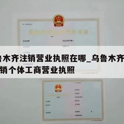  乌鲁木齐注销营业执照在哪_乌鲁木齐市怎样注销个体工商营业执照